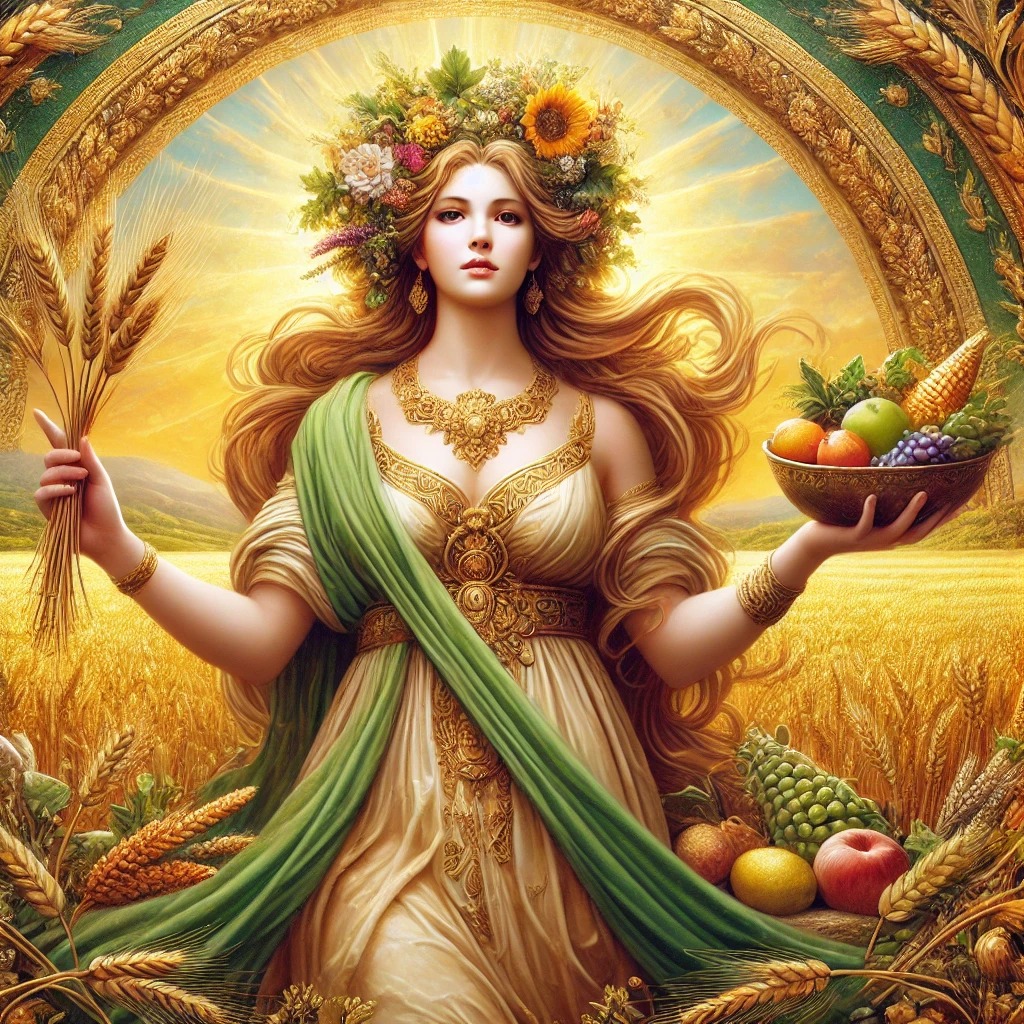 Ceres / Demeter a Földanya, a gondoskodó anya archetípusa.