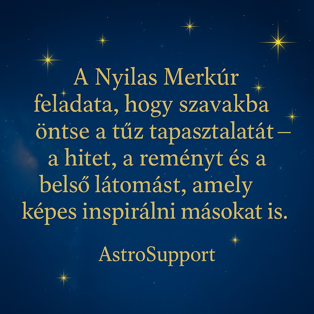 A Merkúr most majdnem 3 hétre átkirándul a Nyilasba, hogy az...