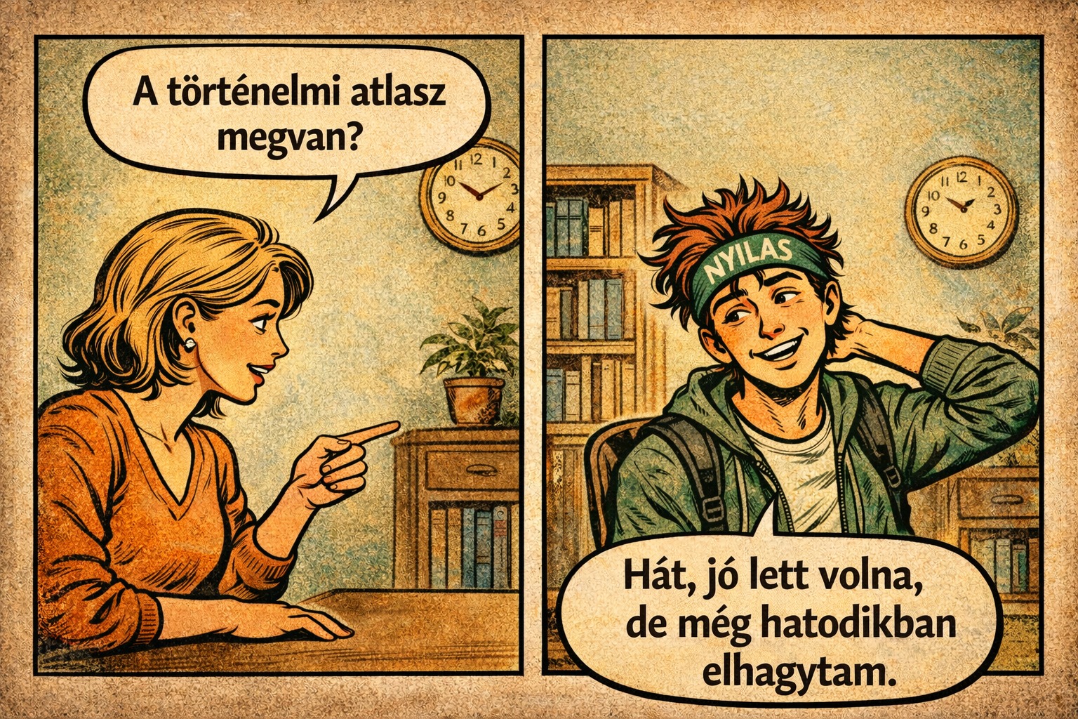 Rövid beszélgetésünk ma reggel fél hétkor, a töri írásbeli k...